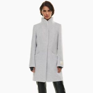 Gently Used Aritzia Wilfred Cocoon Coat XS Heather Light Grey